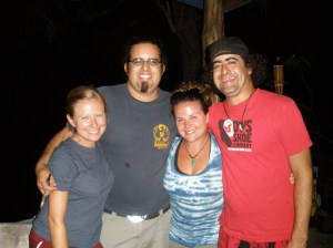 Kelly and I with Conrad and Alex, the owners of Vista Serena